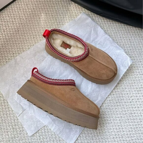 UGG TAZZ Platform Slippers Womens shoes Chestnut - Picture 4 of 5